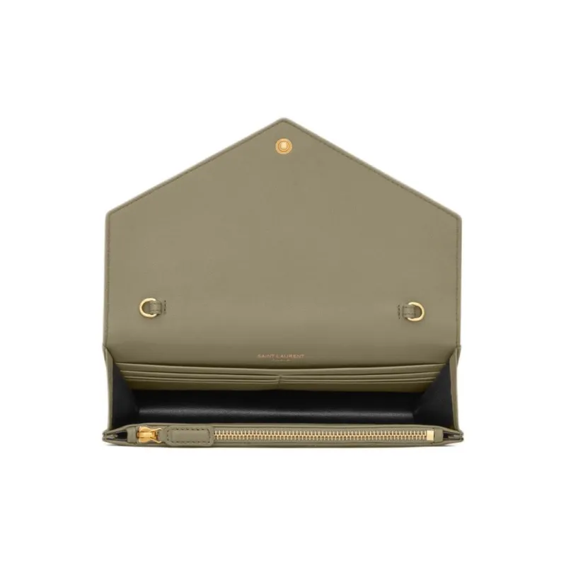 SAINT LAURENT CASSANDRE Sheepskin Crossbody Bag, Shoulder Bag Trumpets Women's Dark Moss Green-4
