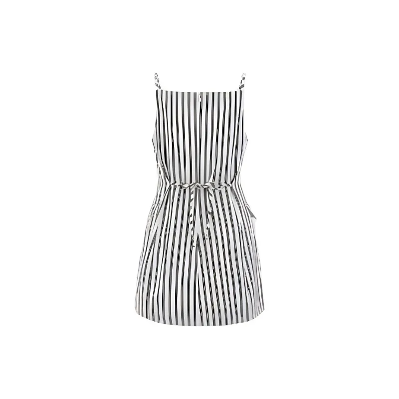 UR Slip Dress Women's Black Stripes-1