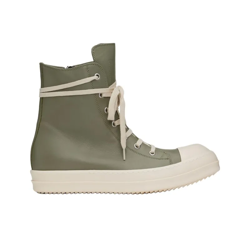 RICK OWENS/RO High Top Skateboard Shoes Men's Green-1