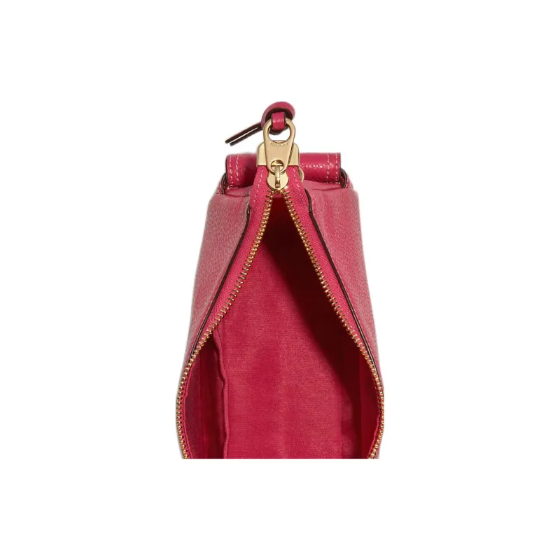 COACH Pennie Pebbled Leather Pillow Shoulder Bag, Crossbody Bag Medium Size Women's Pink-4