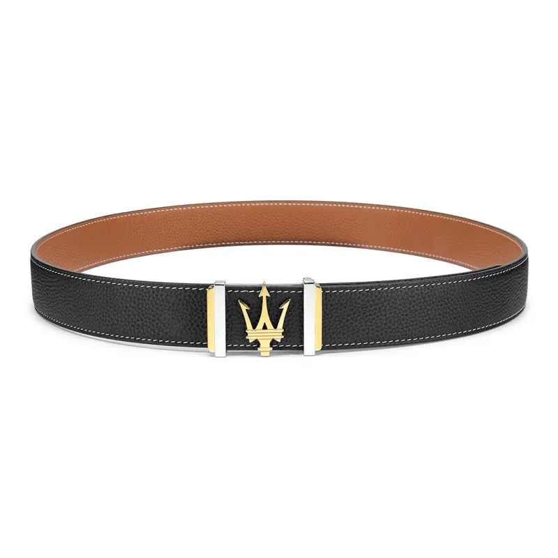 Maserati Cow Leather Belts Men's Width 3.4cm-7