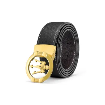Maserati Top Grain Cow Leather Belts Men's Width 3.4cm