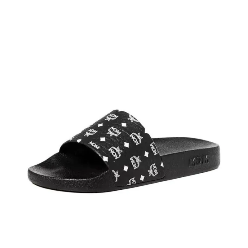 MCM Slide Slippers Women's Black-0