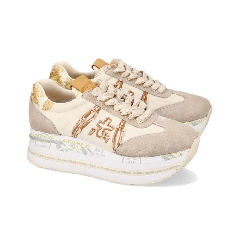 PREMIATA BETH Low Top Casual Shoes Women's Beige-3