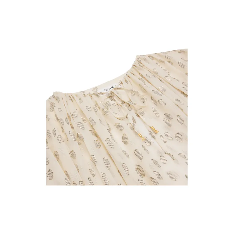 CELINE Long Sleeved Dresses Women's Beige Yellow-2