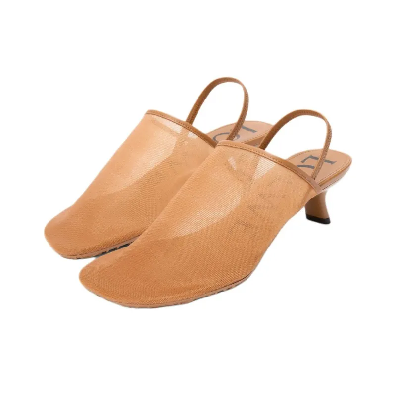 LOEWE Petal Irregular Heel High Heels 4.5cm Women's Brown-2