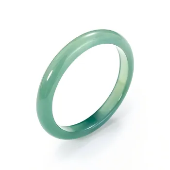 Artisan Lock Heart Jade Chalcedony Bangles Women's