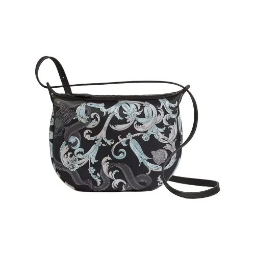 HERMES Sursoie To Go Silk With Swift Calfskin Crossbody Bag Shoulder Bag Women's Black & Blue Mist & Black