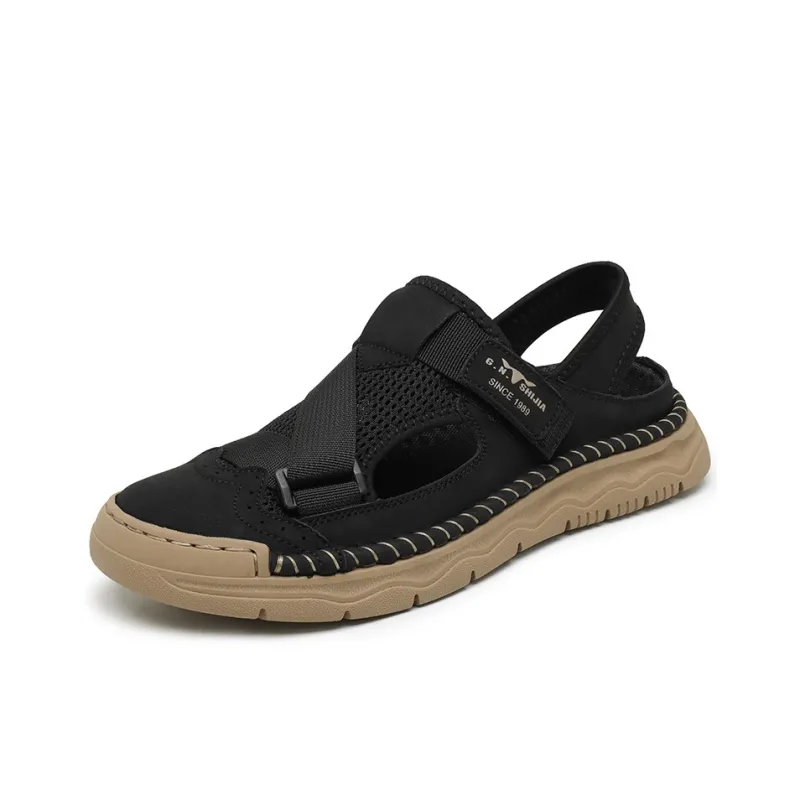 G.N.SHIJIA Black Gold Ox Collection Beach Sandals Men's-1