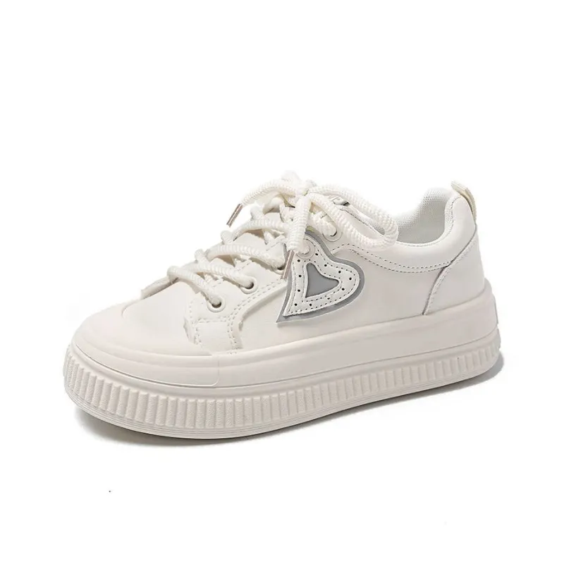 Medd Platform Casual Skateboard Shoes Versatile Niche Anti-Slip Wear-Resistant Low-Top Small White Shoes Women's-4