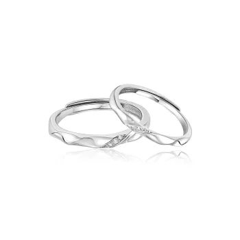 MAGICPOLE 925 Sterling Silver With Zircon Rings Unisex Silver