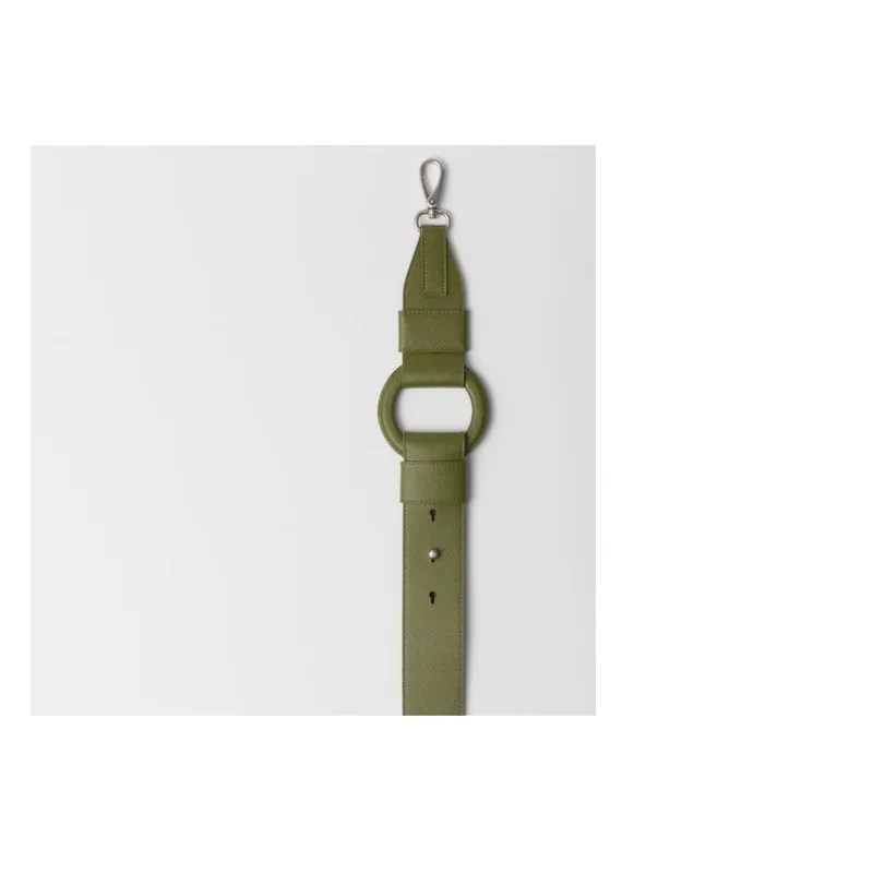PRADA Saffiano Leather Bag Strap Women's Fern Green-3