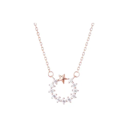 ZURY S925 Silver Necklace Collarbone Chain Women's Rose Gold Compact And Cute Versatile Perfect For Anniversary Gifts