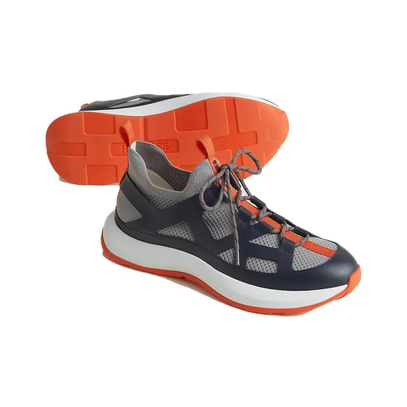 HERMES Katana Low Top Casual Shoes Men's Gray Blue-3