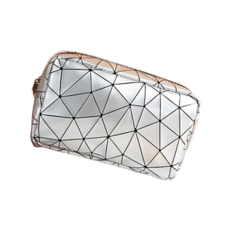 JINGLINGLONG Diamond Pattern Makeup Bag PU Waterproof Toiletry Bag Travel Portable Cosmetics Storage Bag-6
