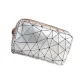 Rectangular Diamond-Shaped Cosmetic Case Silver: 1 Pc