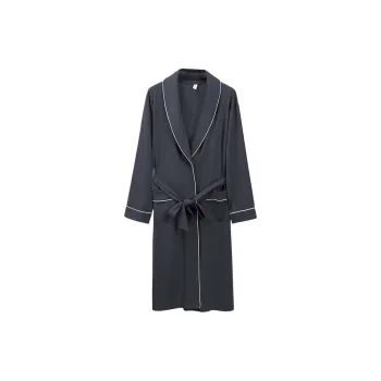 Cotton Gene Pajama Robe Men's Dark Gray
