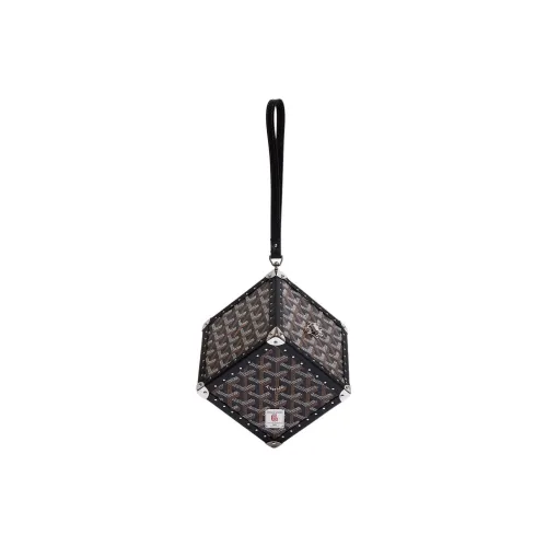 GOYARD Dé Canvas With Leather Wrist Bag Women's Black