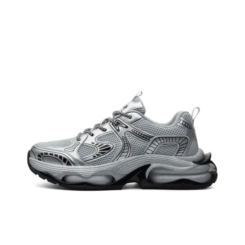 JEEP SPIRIT Height Increasing Abrasion Resistant Slip Resistant Low Top Chunky Sneakers Men's Bright Sand Silver