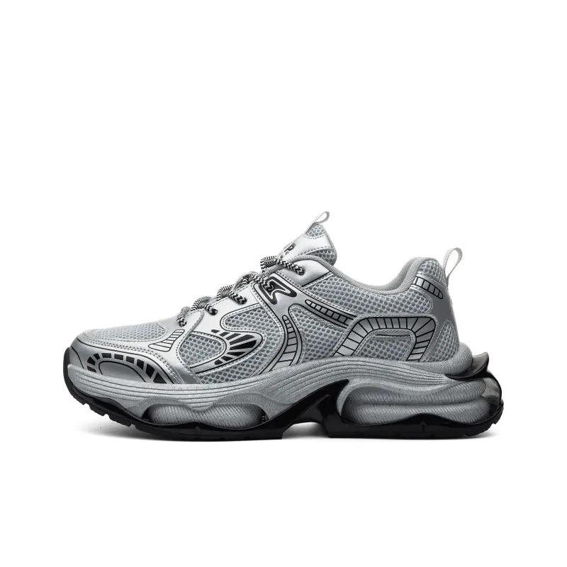 JEEP SPIRIT Height Increasing Abrasion Resistant Slip Resistant Low Top Chunky Sneakers Men's Bright Sand Silver-0