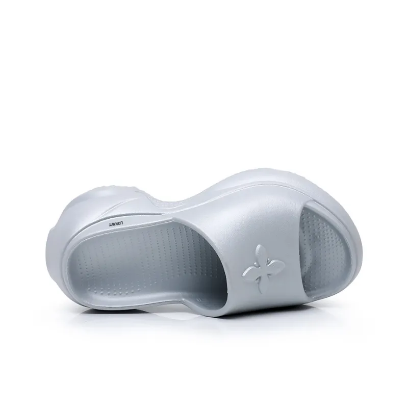 LOKWT Quiet Slip-Resistant Cushioning Slide Slippers Women's Silver-2