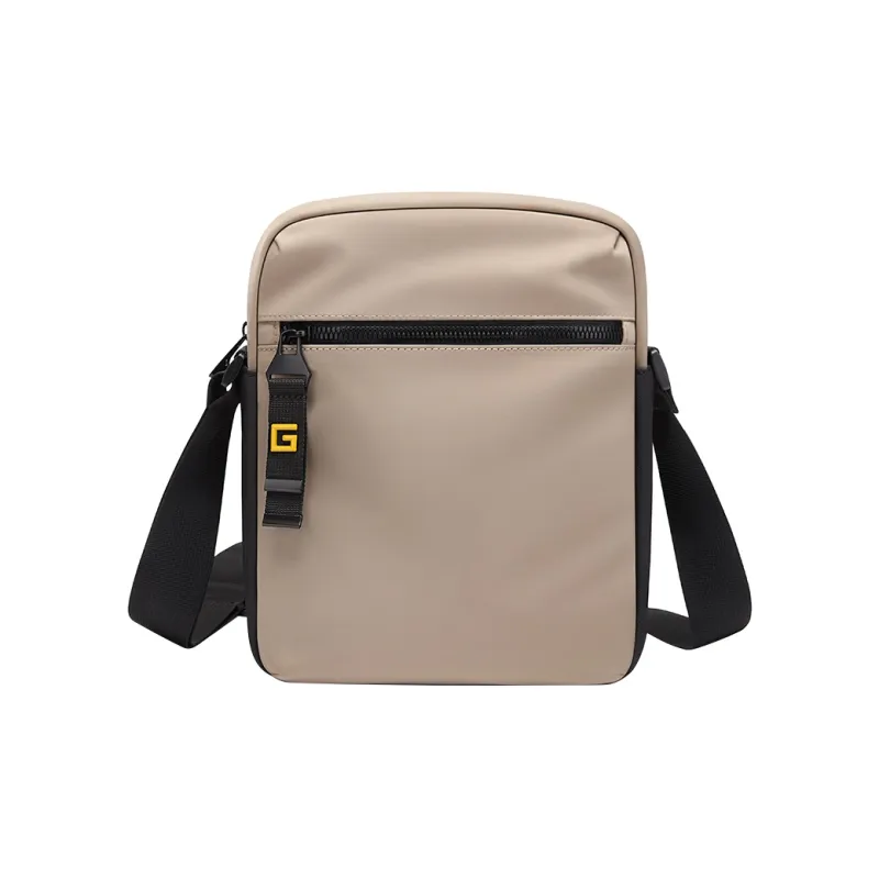 GOLF Fabric Crossbody Bag, Shoulder Bag Regular Men's Black/Light Tea Brown-5