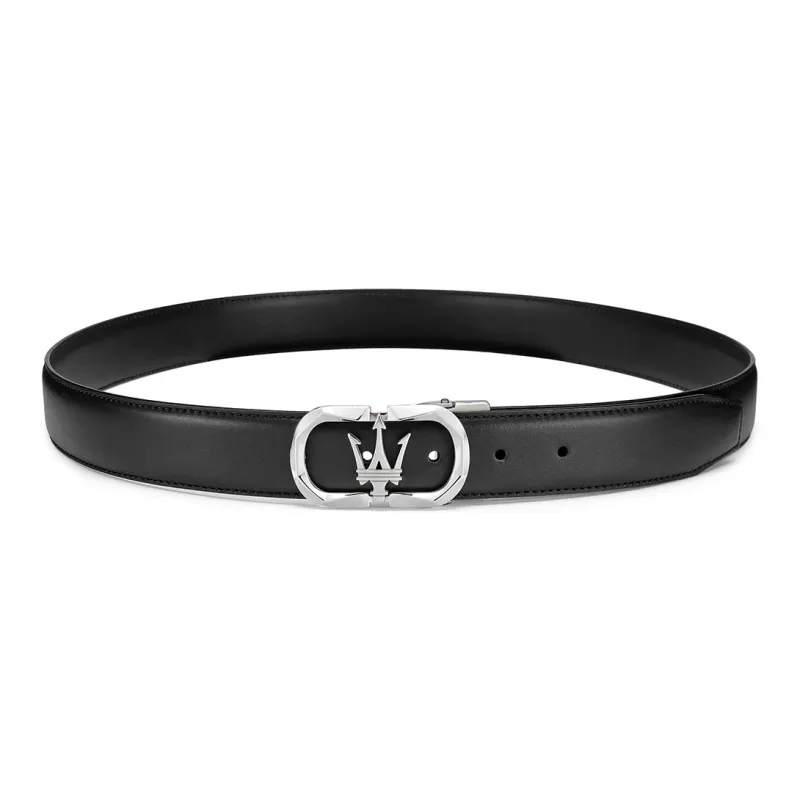 Maserati Top Grain Cow Leather Belts Men's 3.4cm-7