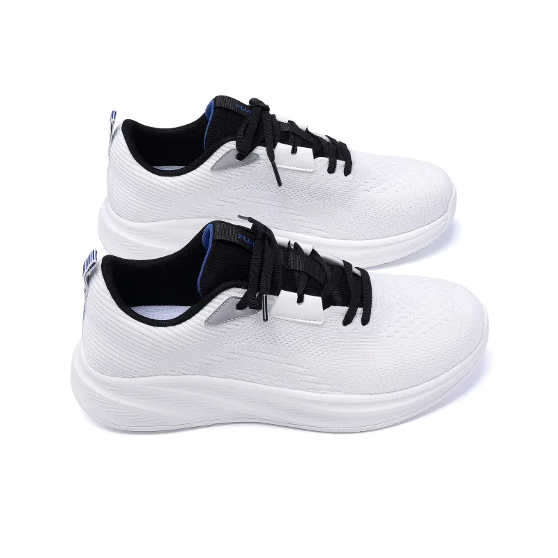 HUANQIU Durable Breathable Lightweight Low-Top Casual Running Shoes Men's White Black-4