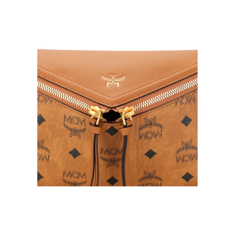 MCM Canvas Fanny Pack Trumpets Women's Cognac-4