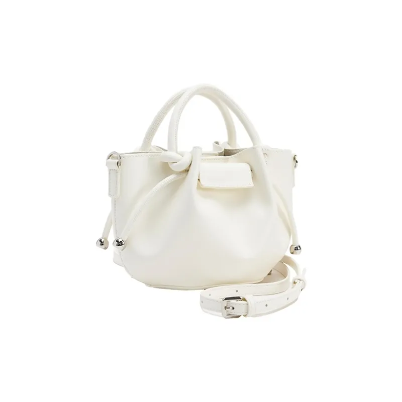 URBAN REVIVO Artificial Leather Handbag, Shoulder Bag, Crossbody Bag Trumpets Women's Raw White/Sky Blue/Black-1