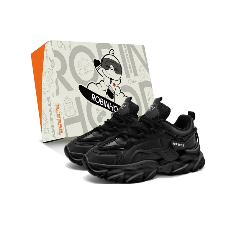 ROBINHOOD Cushioning, Slip Resistant, Abrasion Resistant, Height Increasing Low Top Chunky Sneakers Men's-0