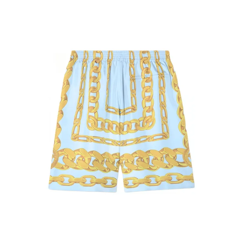 VERSACE Medusa Chains Silk Shorts-1