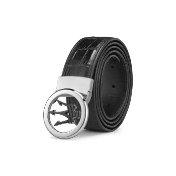 Maserati Farmed Crocodile Leather Belts Men's 3.5cm
