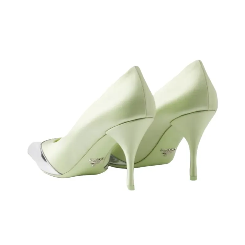 PRADA Slim Heel High Heels 8.5cm Women's Green-4