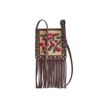 Valentino Raffia Shoulder Bag Trumpets Women's Natural Color & Multicolor & Brown