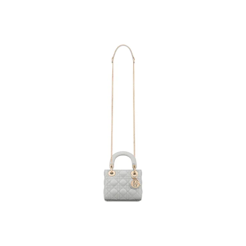 DIOR Lady Dior Sheepskin Lady Dior Bag, Shoulder Bag, Crossbody Bag, Handbag Mini Women's Cloud Mist Gray-1