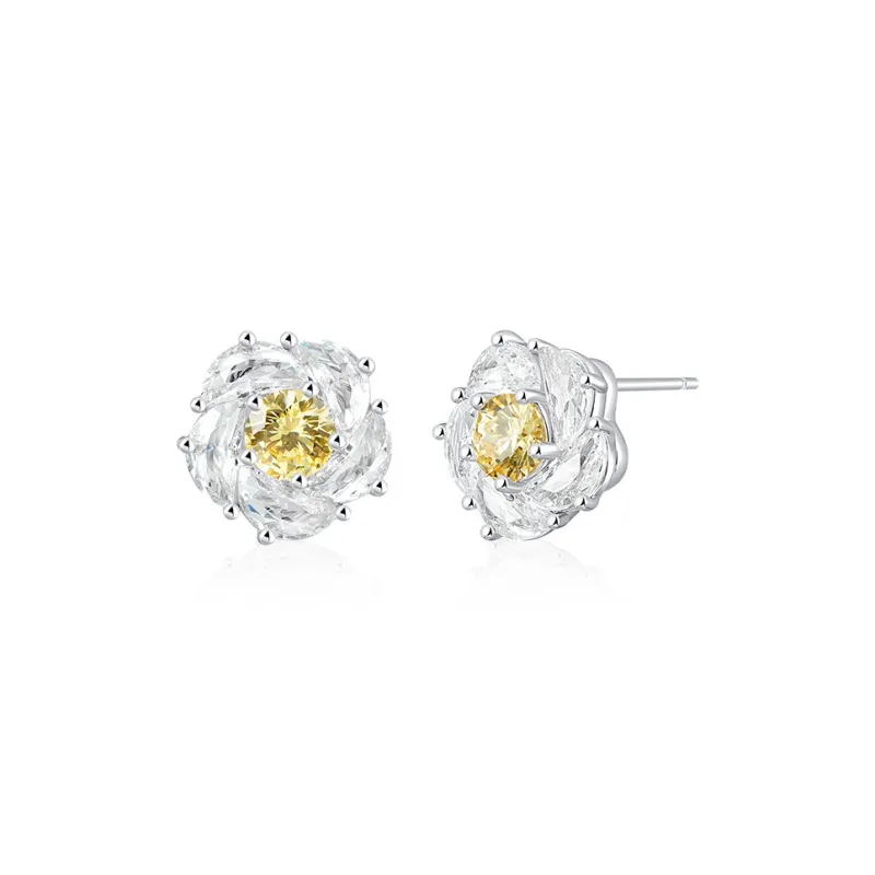 Abyb Charming S925 Sterling Silver Stud Stud Earrings Women's-5