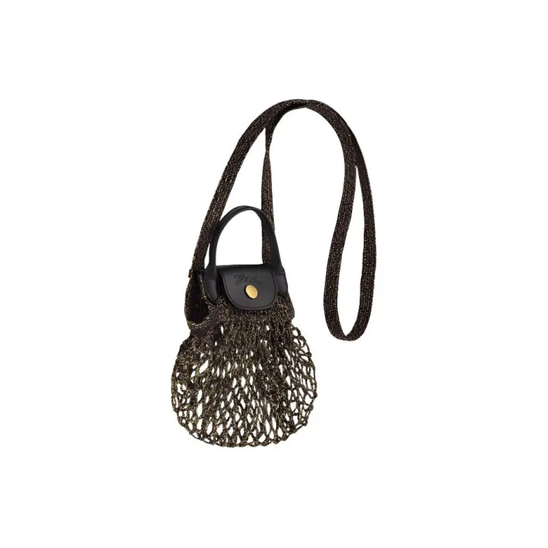 LONGCHAMP Le Pliage Cotton With Cow Leather Trim Handbag Shoulder Bag Crossbody Bag Extra Small Women's Gold-2