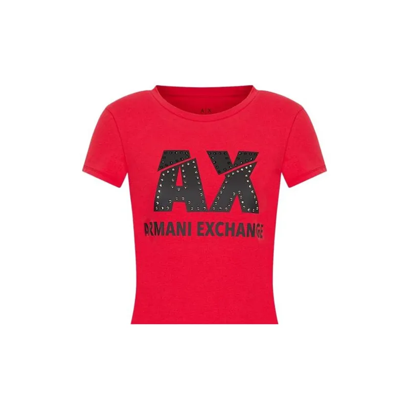 ARMANI EXCHANGEAE FW22 T-Shirt Women's Red-3