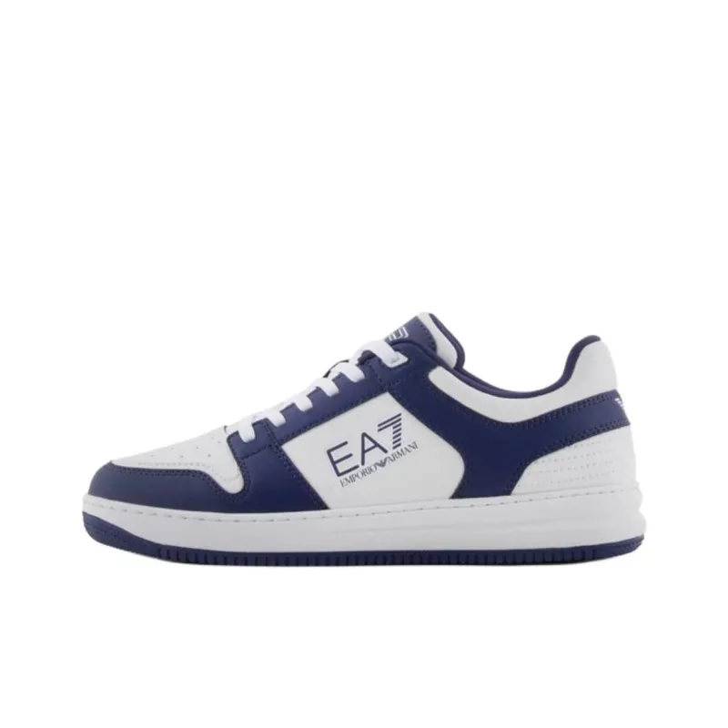 EMPORIO ARMANI EA7 Low Top Skateboard Shoes Unisex Blue/Cream White-0