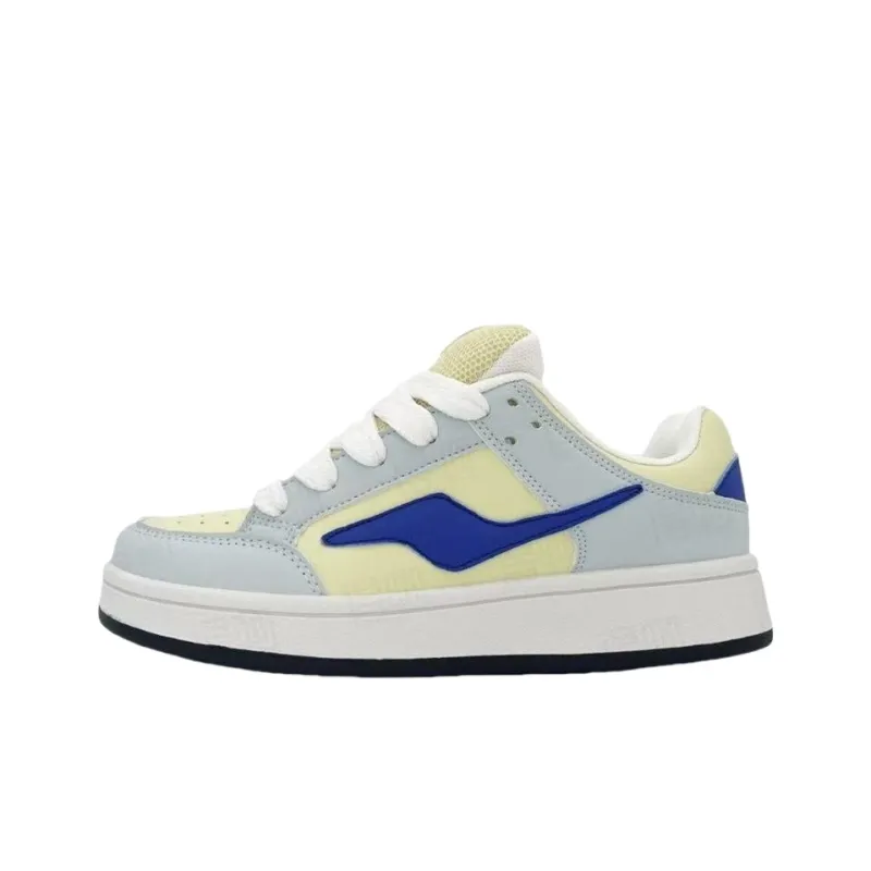 BINGO DUCK Slip Resistant Low Top Skateboard Shoes Women's Yellow Blue-3