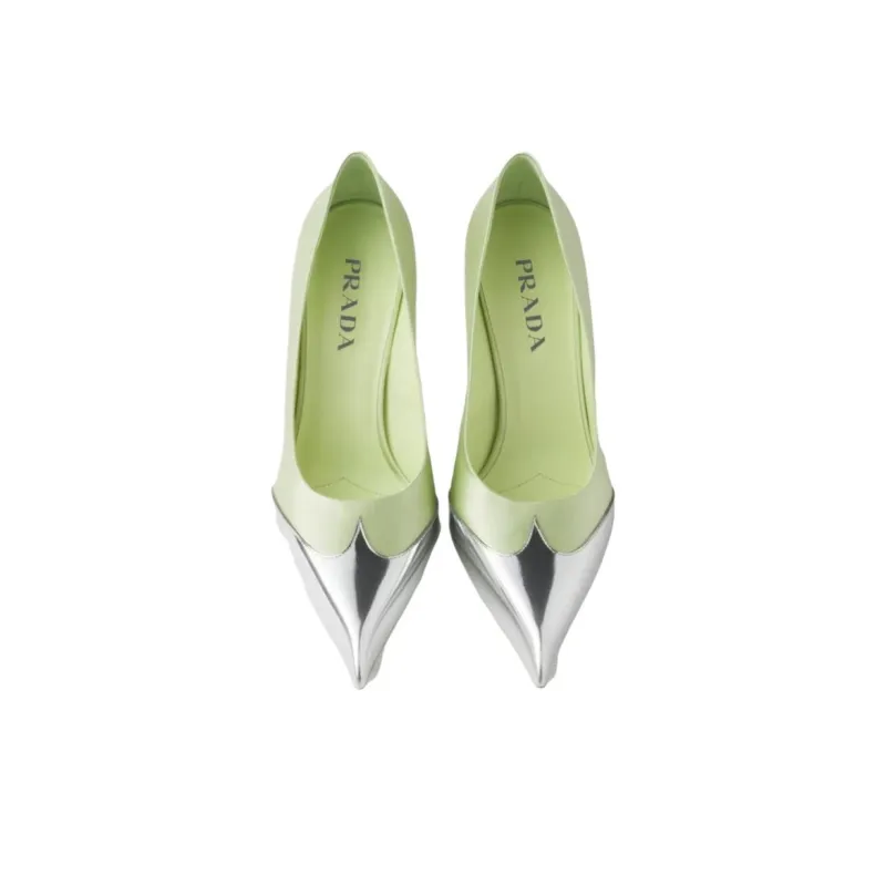 PRADA Slim Heel High Heels 8.5cm Women's Green-5