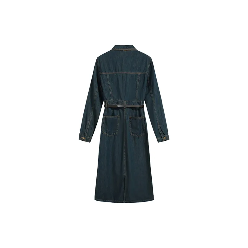 COVER TIME Long Sleeved Dress Women's Dark Blue-7
