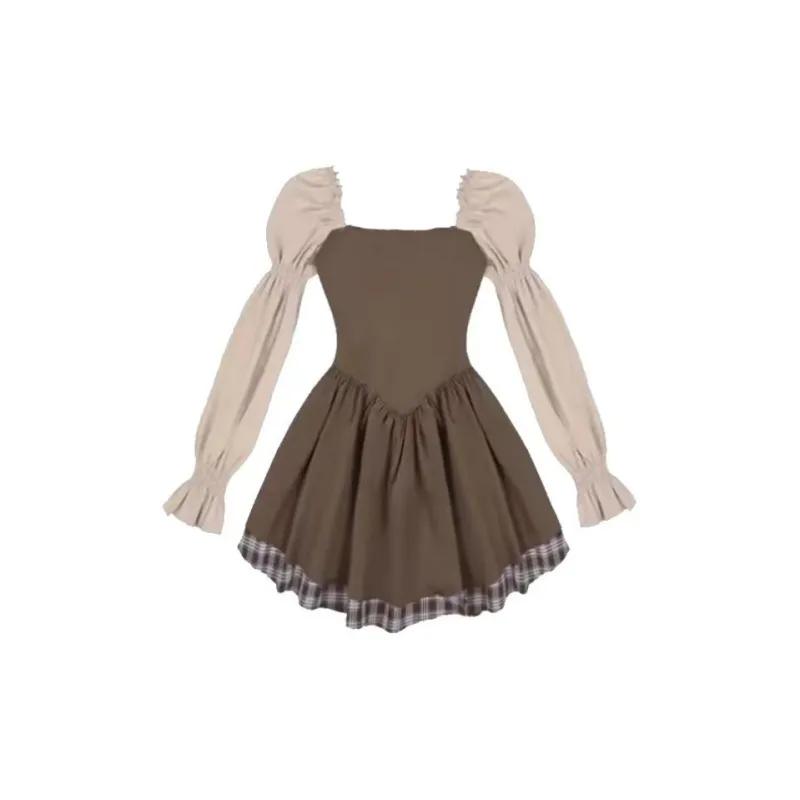 PUREIDOL Long Sleeved Dresses Women's Brown-1