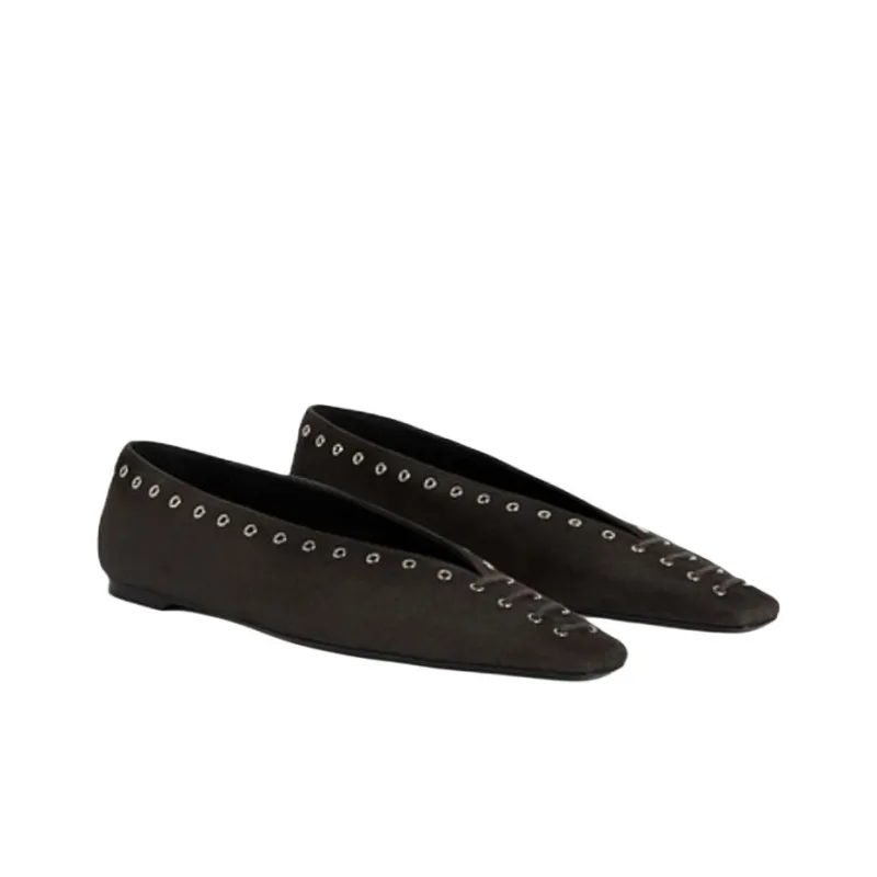 TOTEME Casual Single Shoes Women's Black Pepper Color-2