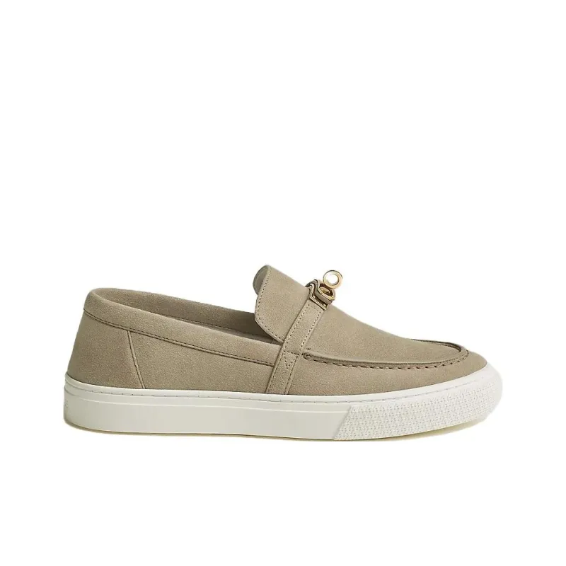 HERMES Game Loafers Women's Gray-1
