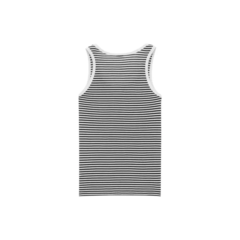 SAINT LAURENT Cassandre Striped Tank Top-1
