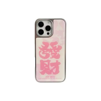 Sopi Acrylic Material Glue Drip Pink Fortune Phone Cases Compatible With IPhone 16/15 Pro Max/Apple 13/14 Pro/Max