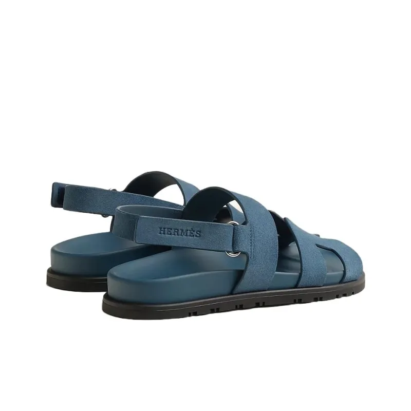 HERMES Genius One Strap Sandals Women's Blue-3