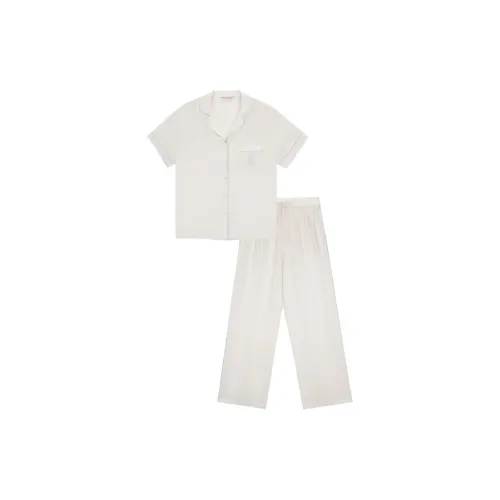 Victoria's Secret Pajama Set Women's Coconut White